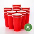 thumbnail image 4 of 500 Tasses Jetables Rouges 16 Oz pour Boissons Chaudes avec Design Mural Ondulé: Pas Besoin de Manchons - Parfait pour Cafés - Papier Recyclable Écologique - Isolé - Tasse à Café à Emporter en Gros, 4 of 4