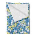thumbnail image 2 of Camouflage Soft Flannel Fleece Blanket, Hawaiian Pattern Exotic Tropical Hibiscus Flowers Foliage Abstract Nature, Cozy Plush for Indoor and Outdoor Use, 50" x 70", Blue Yellow Pink, by Ambesonne, 2 of 5