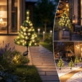 thumbnail image 2 of Solar Sparkly Christmas Tree Shaped Ground Stake Light for Outdoor, 29.53" Weatherproof Auto on Off Night Light with Warm Glowing Decor Patio Walkway Yard Flower Bed Holiday Party Display, 2 of 6