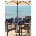 thumbnail image 3 of Outdoor Tablecloths with Umbrella Hole & Zipper, Boho Navy Blue Flower 54x54 Inch Square Tablecloths, Abstract Bohemia Pesley Floral Waterproof Table Cloth, Patio/Pool/Picnic Table Covers, 3 of 8