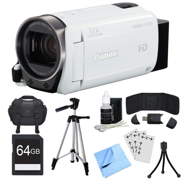 Canon Vixia Hf R700 White Camcorder 64gb Card And Accessories Bundle Walmart Com Walmart Com
