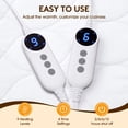 thumbnail image 3 of WISHEAD Electric Heated Mattress Pad for Queen Size, Dual Control 9 Heat Settings Electric Bed Warmer, Auto-Off Timer, ETL Certified, Washable, Deep Pocket, White, 3 of 10