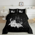 thumbnail image 2 of Castle Fairy Flowers Cat 3 Pieces Queen Comforter Set for Teens Adults,Starry Sky Moon Ultra Soft Bedding Sets,Universe Cosmos Bedding Comforter Set Breathable,Lightweight Room Decor,Reversible, 2 of 8
