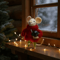 thumbnail image 2 of Mouse Ornament in Puffer Jacket with Boba Bubble Tea Christmas Tree Holiday Decoration, 2 of 5