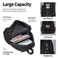 thumbnail image 6 of Naloa Buffalo Plaid Dark Green Print Large Capacity Backpack Lunch Bag Pencil Case Combination 3 Piece Set for Student, 6 of 8