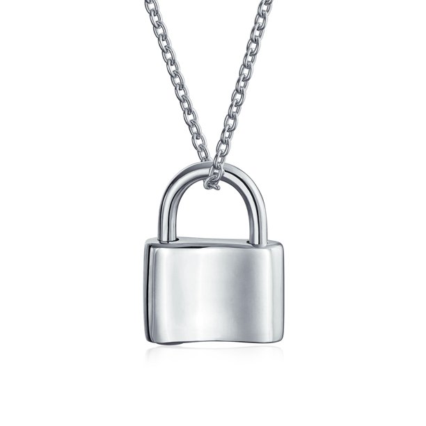 Bling Jewelry Functional Lock Pendant Charm Polished 925 Sterling