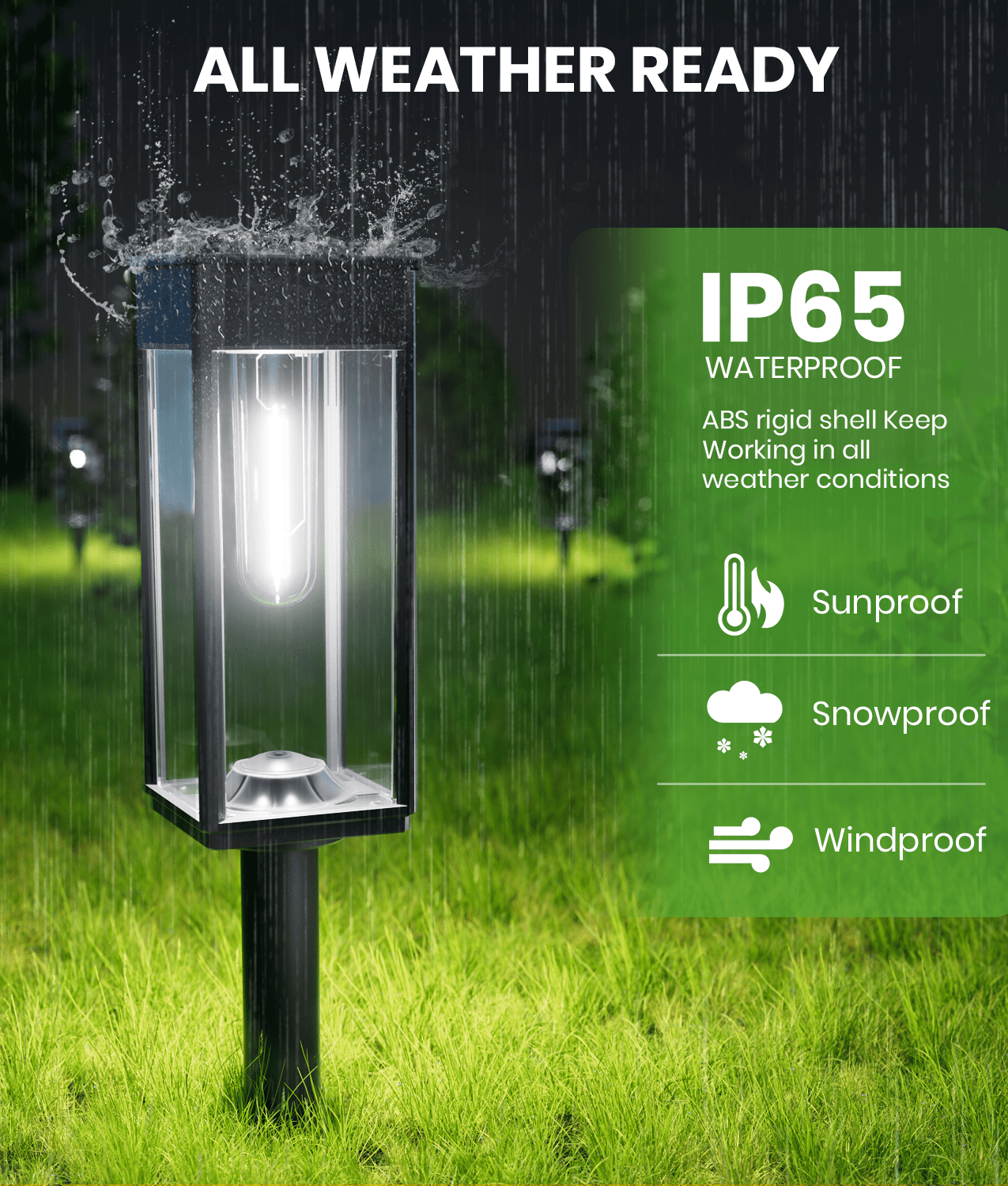 BITPOTT Solar Pathway Lights Outdoor Waterproof IP65 for Walkway Path Garden Lawn Patio Decor 4 Pack