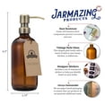 thumbnail image 2 of Jarmazing Products Amber Glass Jar Soap and Lotion Dispenser - 2 Pack - with Brass Pump - 16 oz, 2 of 4