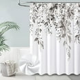 thumbnail image 1 of Eucalyptus Plant Shower Curtain, Linen Textured Floral Weighted Fabric Shower Curtain Set with Plastic Hooks, Watercolor Leaves Botanical Natural Shower Curtains for Bathroom, 72x72, Sage Green, 1 of 6
