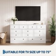 thumbnail image 4 of Farmhouse 12 Drawer Dresser for Bedroom,61” Wood Chest of Drawers with Rustic Handles,Wide Closet Dressers Organizer/TV Stand for Living Room,Hallway,Bedroom Furniture, 4 of 8