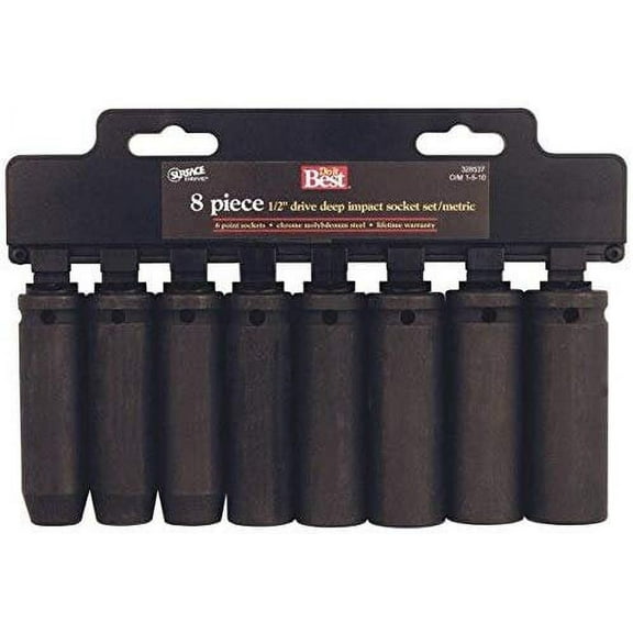 Channellock Products Metric 1/2" Drive 6-Point Deep Impact Driver Set 8-Piece