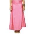 thumbnail image 3 of Indian Satin Silk Petticoat Bollywood Solid Inskirt Lining For Sari, 3 of 3