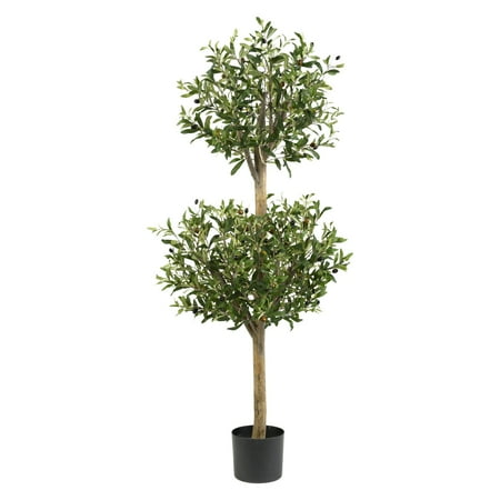 - Nearly Natural Olive Double Topiary Silk Tree