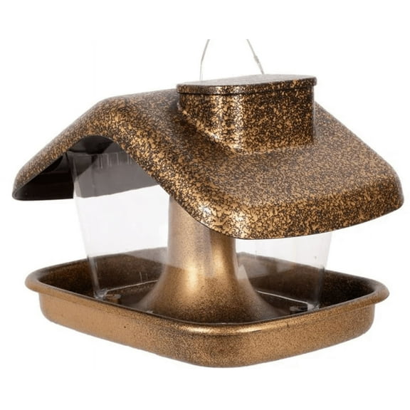 Hanging Wild Bird Feeder, Panorama House Bird Feeders and Garden Decoration for Bird Watchers and Children - Speckled Gold