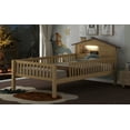 thumbnail image 4 of Harper & Bright Designs Twin Size Wood Platform Bed Frame with House-Shaped Headboard, Wood Bed Frame with Built-in Storage and LED Light, Natural, 4 of 19
