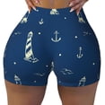 thumbnail image 2 of Honeii Lighthouses and Anchors Print Women's Workout Shorts, Gym Shorts for Active Wear, Sports Shorts,Women's Running Shorts,Quick Dry Athletic Shorts-XX-Large, 2 of 8