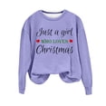 thumbnail image 1 of Wolfast Sweat-Shirt Imprimé de Noël pour Femmes Manches Longues Col Rond Mode Décontractée, Violet, m, 1 of 4