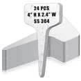 thumbnail image 1 of Etiquetas metálicas para plantas Hicarer, 24 unidades, acero inoxidable, 10 x 6 cm, 1 of 6