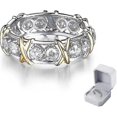 thumbnail image 1 of Anillo de diamante de moissanita completo cruzado con forma de circonita magnética, desatasca el torrente sanguíneo y los ganglios linfáticos, 1 of 5