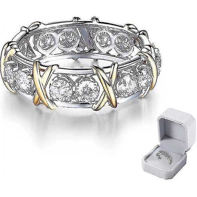 Anillo de diamante de moissanita completo cruzado con forma de circonita magnética, desatasca el torrente sanguíneo y los ganglios linfáticos