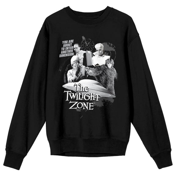 Twilight Zone Key Poster Art Crew Neck Long Sleeve Black Adult Sweatshirt-Medium