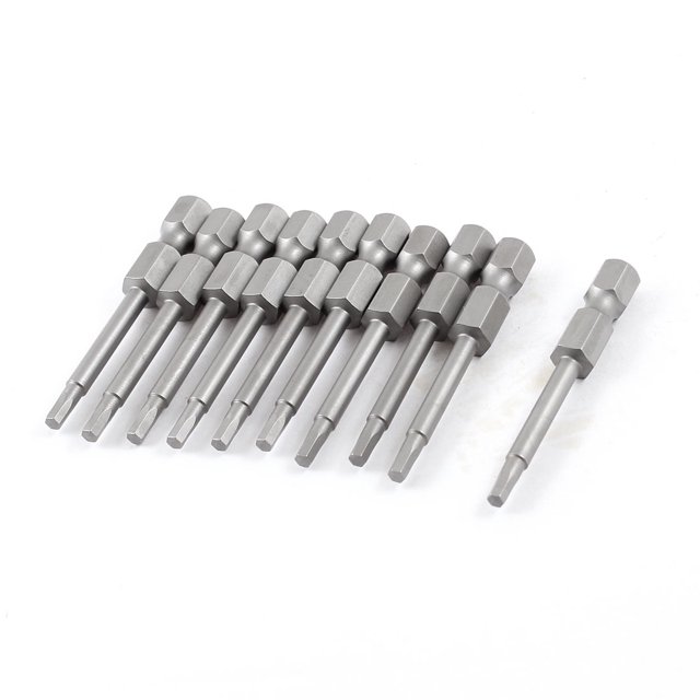 Unique Bargains 10 Pcs Hexagon 6.35mm Shank 2.5mm Tip Hex Magnetic Screwdriver Insert Bits