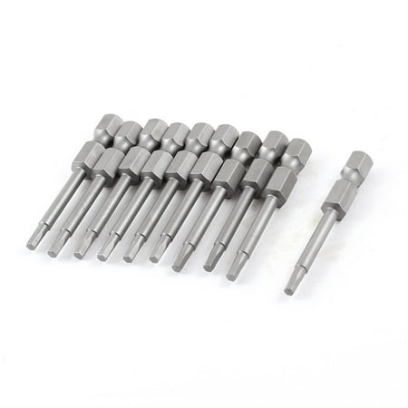 Hex Power Tool Screwdriver - Unique Bargains 2.5mm Hex Head Magnetic Power Tool Gray Screwdriver Bits 50mm 10 Pcs