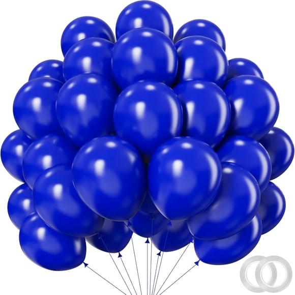 Yanonmyfd 100 Pack 12 inch Navy Blue Latex Balloons - Round Dark Blue Balloons for Birthday Party, Graduation, Wedding, Anniversary, Baby Shower Decorations,Royal Blue