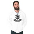 thumbnail image 3 of Cool Trophy Husband Number 1 Hubby Men's Big & Tall Graphic Zip Up Hoodie Brisco Brands 4X, 3 of 5