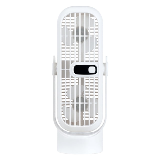 Ventilador de torre de escritorio, pequeño y recargable, con circulación de aire ajustable, refrigeración de bajo consumo, diseño portátil, marco de metal plegable, ideal para oficina y