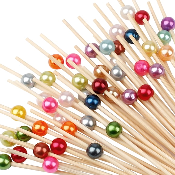 BPPEG Cocktail Picks -Long Toothpicks for Appetizers 100 Counts Fancy Toothpicks for Appetizers,Long Decorative Bamboo Skewers for Food Drinks,Holiday Wooden Sticks for Party