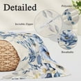 thumbnail image 3 of Blue Wild Flowers Throw Pillow Cover 20 x 36 Inch Decorative Pillow Cover Vintage Eucalyptus Leaves Floral Beige Lumbar Pillowcase Seasonal Rectangle Cushion Case for Couch Sofa Bed Living Room, 3 of 9