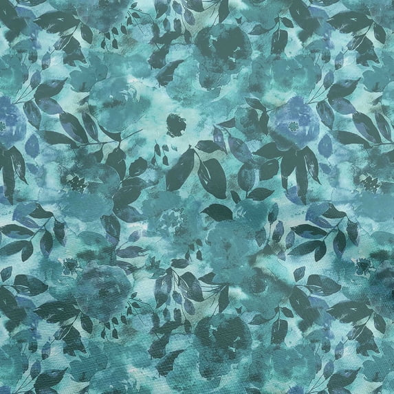 oneOone Cotton Poplin Turquoise Blue Fabric Abstract Floral Sewing Material Print Fabric By The Yard 56 Inch Wide-1ra