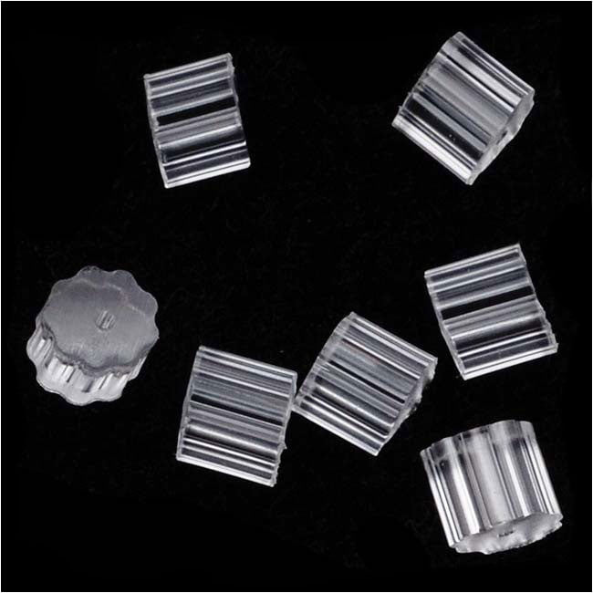 100Pcs Clear Rubber Earring Safety Backs for Fish Hook Earrings LW