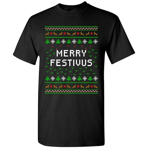 Merry Festivus Ugly Christmas Season Parody Funny DT Adult T-Shirt Tee