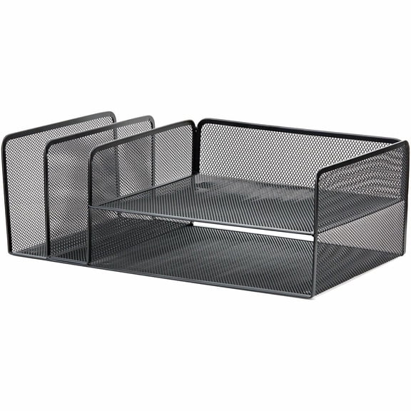 Lorell LLR95281 4-Tier File Organizer, Black - Steel Mesh