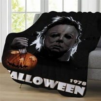 Michael Myers Blanket Halloween Blanket Horror Movie Blanket Flannel Fleece Throw Blanket for Kids Adults Bedding (Style-3, 40"x50")