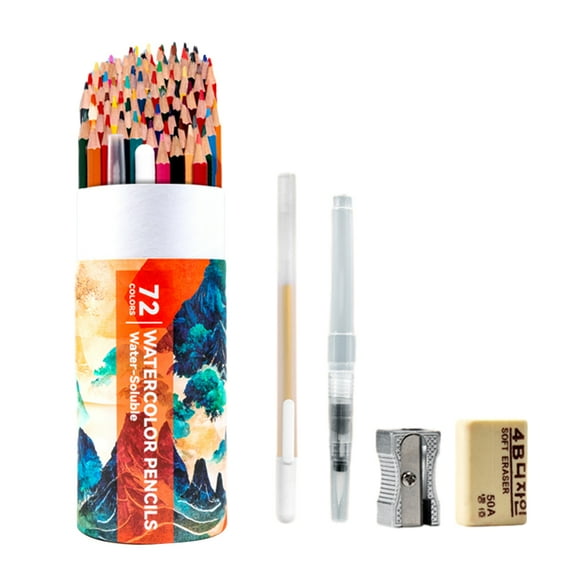 Stylo de Couleur, Livres et Livres Brosse B 72 Stylo de Couleur avec 1 Grand Étanche Couleurs Vibrantes et Créations Idéal et Crayons à Eau Couleurs Pré-Livres Stylo Brosse Crayons Solubles H B Livres Solubles dans l'Eau Grand Buzhi