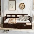 thumbnail image 2 of Tcbosik Full Size Daybed Wood Bed with Two Drawers, Espresso, 2 of 10