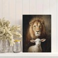 thumbnail image 2 of Toile Murale d'Entrée Lion et Agneau 15,75 X 11,81 Pouces, 2 of 8
