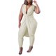 thumbnail image 1 of Gibobby pantalones holgados de oficina Mono juvenil y de moda de color sólido de talla grande para mujer para ir a la oficina(Beige， L), 1 of 5
