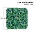 thumbnail image 2 of Picia Monstera Leaves Printed Leather Coasters for Drinks, 4" Drink Coasters Set of 4 for Tabletop Protection, Handmade Luxurious Home Décor and Housewarming Gift -Square, 2 of 6
