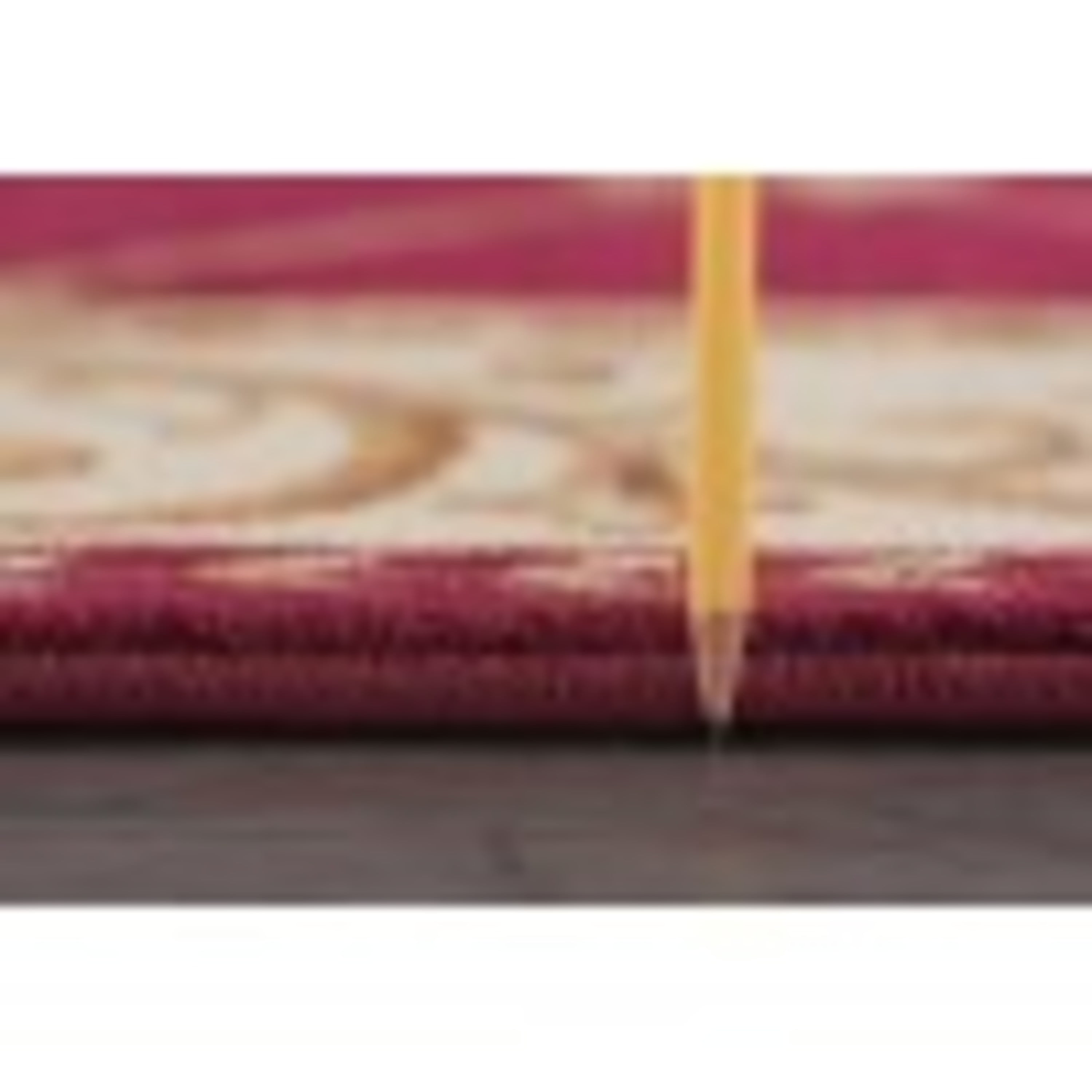 Sensation Traditional 2' x 10' Red and Beige Polypropylene Indoor Area Rug