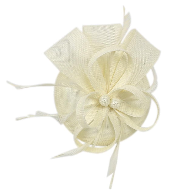 Tocados Sunnimix Accesorio para el Cabello de las Mujeres de Plumas de Novia Blanco