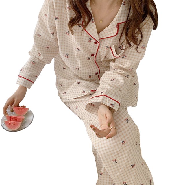 Conjunto de pijama para mujer Nikou ropa de dormir holgada larga dos piezas