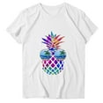 thumbnail image 5 of t shirts for women casual pineapple printing shirts round neck short sleeve tee tops tunic blouse, 5 of 5