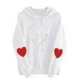 thumbnail image 2 of Antqov Hoodies for Women, Valentine's Day Heart Printed Pullover Drawstring Sweatshirts with Pocket, Outdoor Walks Comfortable Lightweight Hoddie, 2 of 4