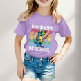 thumbnail image 2 of PMVFHDE T-Shirts pour Filles Coupe Ample T-Shirts pour Filles Robes Tendance T-Shirts pour Filles Hauts Mignons pour Filles Imprimé Col Rond Manches Courtes Ample T-Shirt Haut Violet, 2-3 Ans, 2 of 4
