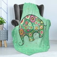 thumbnail image 4 of Floral Soft Flannel Fleece Throw Blanket, with Flowers Featured Grunge Heart Backdrop Animal Graphic Art, Cozy Plush for Indoor and Outdoor Use, 60" x 80", Teal Baby Blue Red, by Ambesonne, 4 of 5
