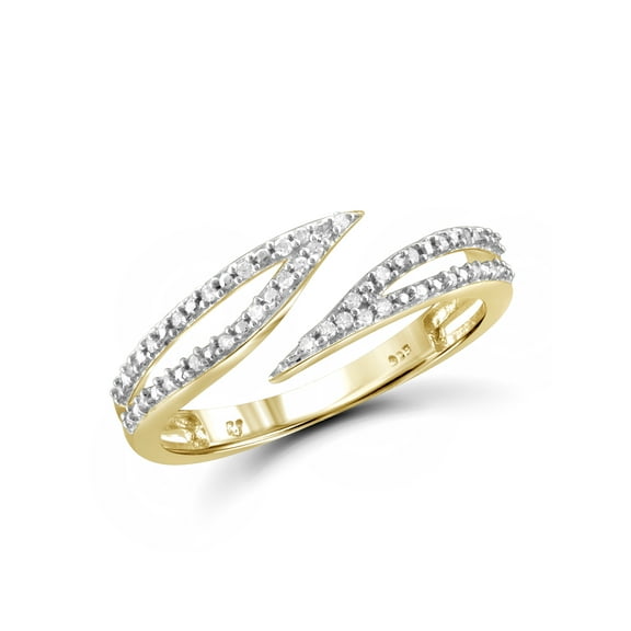 White Diamond Accent 14kt Gold Over Silver Open Ring